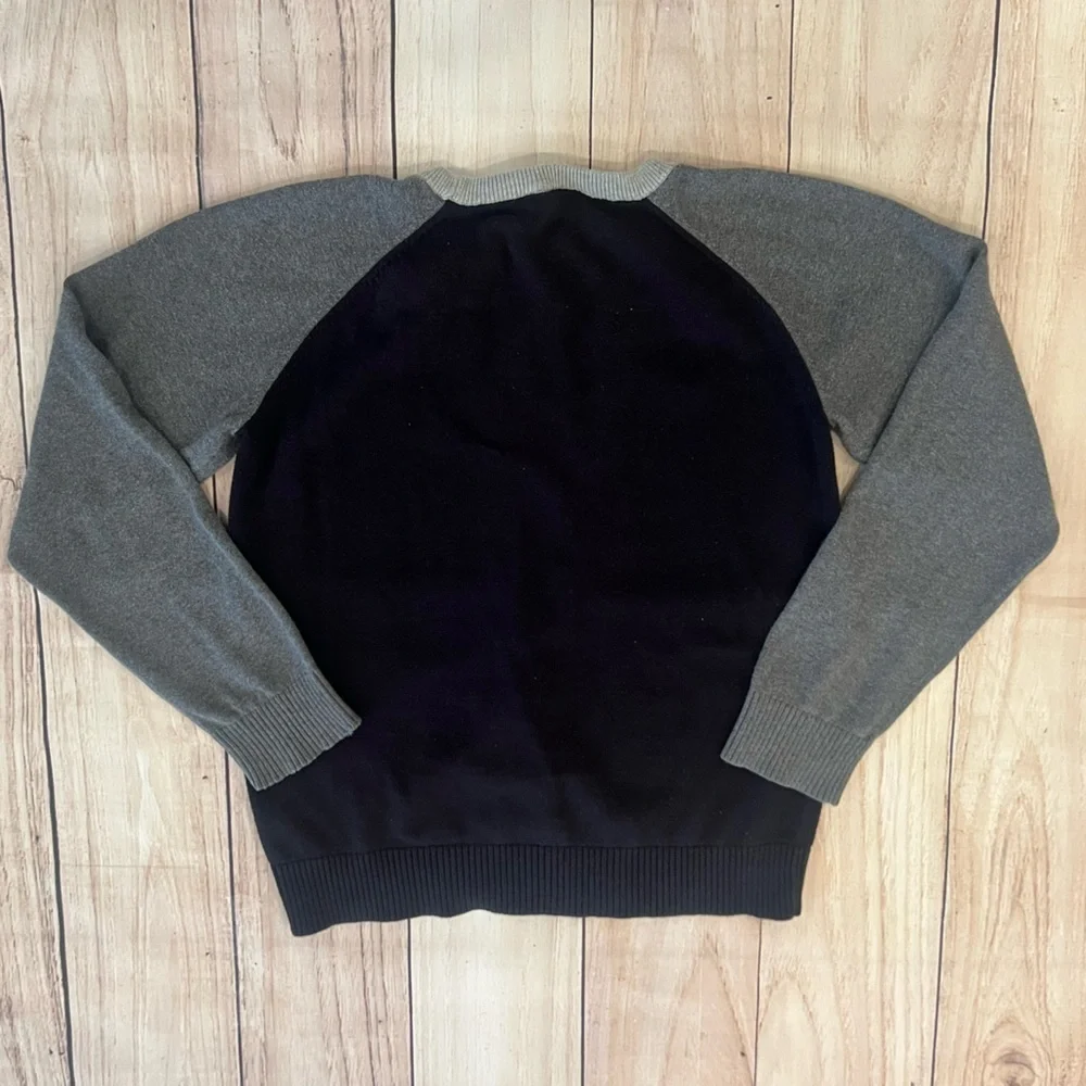 PLACE boys Black and Gray Motorcycle Sweater/size L(10-12)
